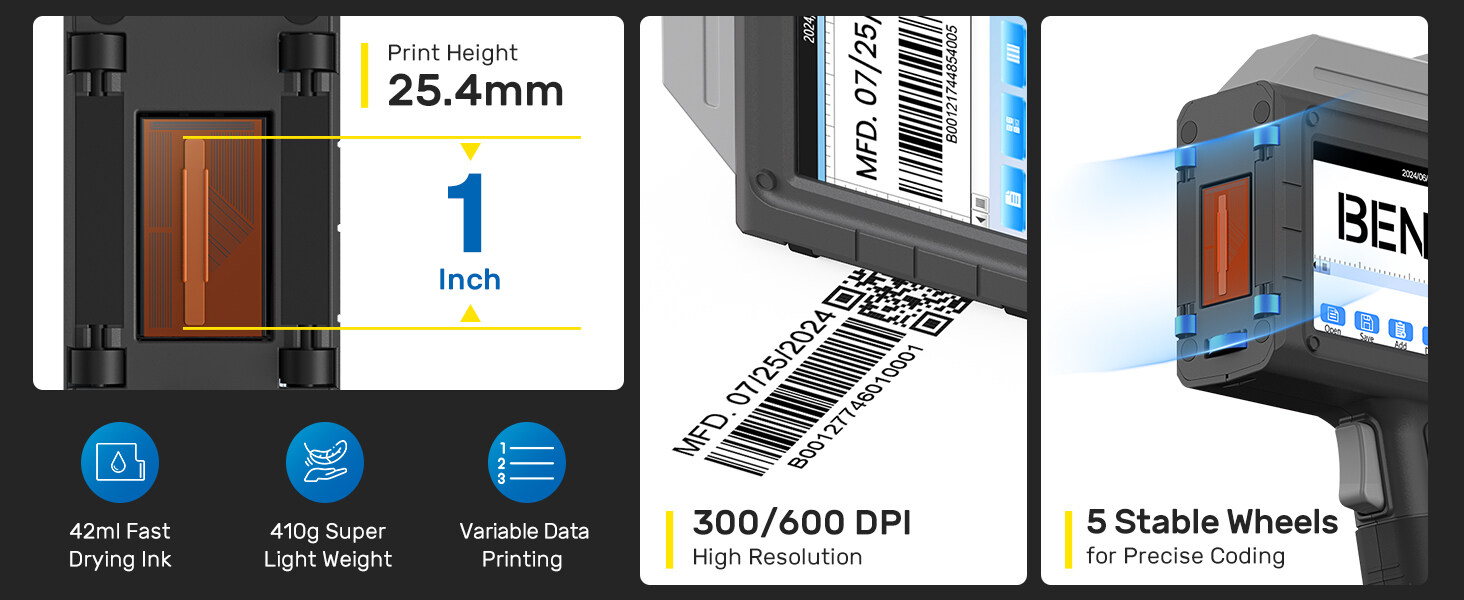 BENTSAI BT-HH6210 Series Handheld Printer Key Features